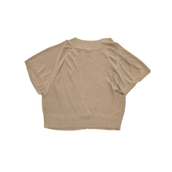 Torrid Gold Metallic Shrug Size 4X Plus Cropped Knit Cardigan Glam Holiday Layer - Picture 2 of 5